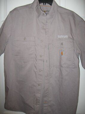 Carhartt Force Short Sleeve Work Shirt Men's Size Medium Relaxed Fit Gray